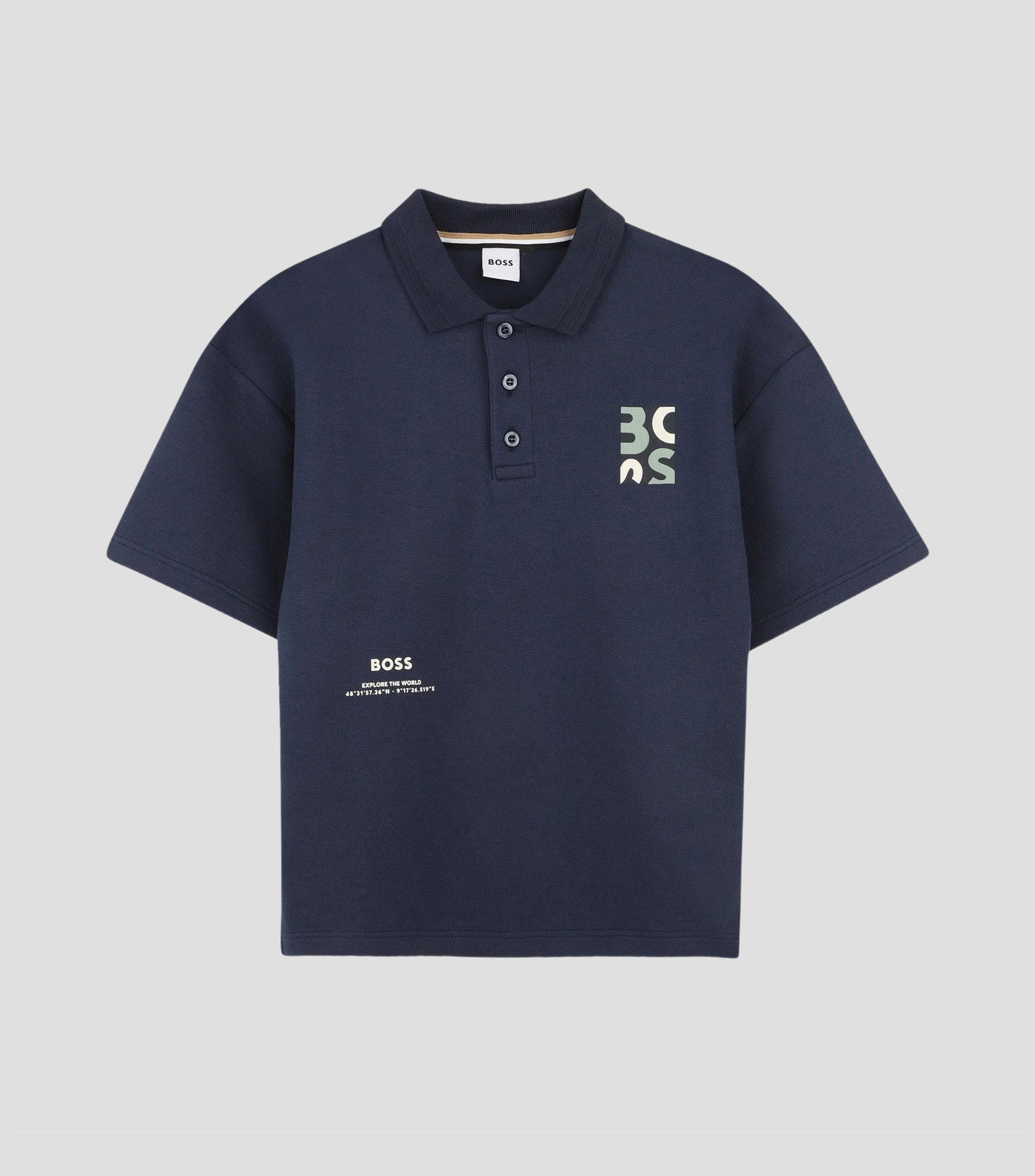 Playera polo manga corta estampada Niño